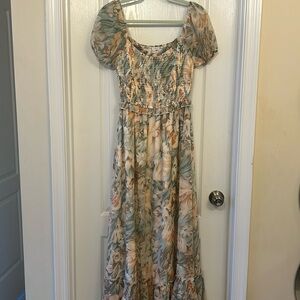 Larissa Maxi Dress | Peach and Sage Floral